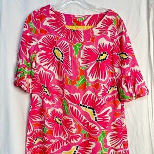 Lilly Pulitzer Dasha Pink Floral Silk Shift Dress | Size 4 NWOT